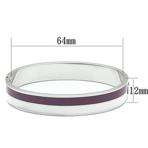 TK790 - High polished (no plating) Stainless Steel Bangle with Epoxy  in Multi Color