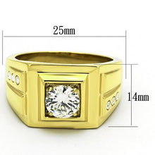 Load image into Gallery viewer, TK791 - IP Gold(Ion Plating) Stainless Steel Ring with AAA Grade CZ  in Clear