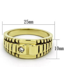 Load image into Gallery viewer, TK794 - IP Gold(Ion Plating) Stainless Steel Ring with AAA Grade CZ  in Clear