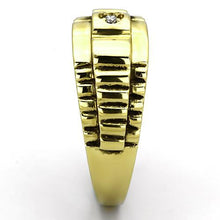 Load image into Gallery viewer, TK794 - IP Gold(Ion Plating) Stainless Steel Ring with AAA Grade CZ  in Clear