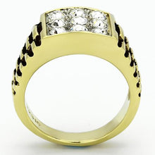 Load image into Gallery viewer, TK796 - Two-Tone IP Gold (Ion Plating) Stainless Steel Ring with Top Grade Crystal  in Clear