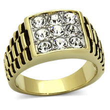 Load image into Gallery viewer, TK796 - Two-Tone IP Gold (Ion Plating) Stainless Steel Ring with Top Grade Crystal  in Clear