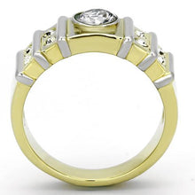 Load image into Gallery viewer, TK797 - Two-Tone IP Gold (Ion Plating) Stainless Steel Ring with AAA Grade CZ  in Clear