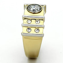 Load image into Gallery viewer, TK797 - Two-Tone IP Gold (Ion Plating) Stainless Steel Ring with AAA Grade CZ  in Clear