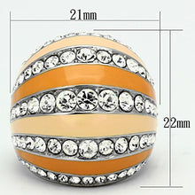 Load image into Gallery viewer, TK798 - High polished (no plating) Stainless Steel Ring with Top Grade Crystal  in Clear