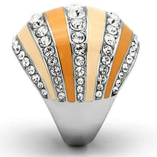 Load image into Gallery viewer, TK798 - High polished (no plating) Stainless Steel Ring with Top Grade Crystal  in Clear