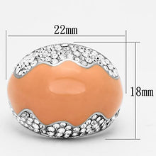 Load image into Gallery viewer, TK805 - High polished (no plating) Stainless Steel Ring with Top Grade Crystal  in Clear