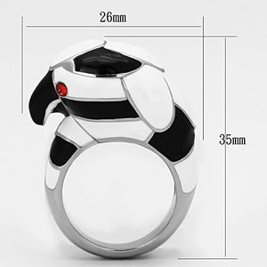 TK806 - High polished (no plating) Stainless Steel Ring with Top Grade Crystal  in Orange