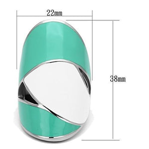 TK808 - High polished (no plating) Stainless Steel Ring with Epoxy  in Multi Color