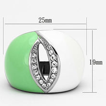 Load image into Gallery viewer, TK811 - High polished (no plating) Stainless Steel Ring with Top Grade Crystal  in Clear