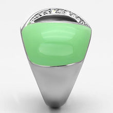 Load image into Gallery viewer, TK811 - High polished (no plating) Stainless Steel Ring with Top Grade Crystal  in Clear