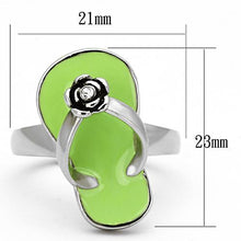 Load image into Gallery viewer, TK814 - High polished (no plating) Stainless Steel Ring with Top Grade Crystal  in Clear