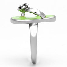 Load image into Gallery viewer, TK814 - High polished (no plating) Stainless Steel Ring with Top Grade Crystal  in Clear