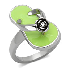 Load image into Gallery viewer, TK814 - High polished (no plating) Stainless Steel Ring with Top Grade Crystal  in Clear