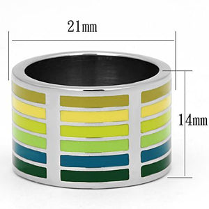 TK819 - High polished (no plating) Stainless Steel Ring with Epoxy  in Multi Color