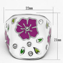 Load image into Gallery viewer, TK830 - High polished (no plating) Stainless Steel Ring with Top Grade Crystal  in Clear