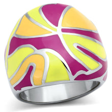 Load image into Gallery viewer, TK834 - High polished (no plating) Stainless Steel Ring with Epoxy  in Multi Color