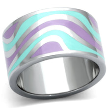 Load image into Gallery viewer, TK840 - High polished (no plating) Stainless Steel Ring with Epoxy  in Multi Color