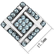 Load image into Gallery viewer, TK850 - High polished (no plating) Stainless Steel Earrings with Top Grade Crystal  in Sea Blue