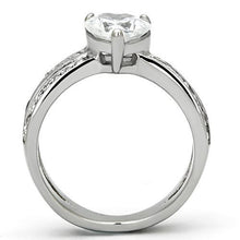 Load image into Gallery viewer, TK851 - High polished (no plating) Stainless Steel Ring with AAA Grade CZ  in Clear