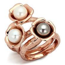 Load image into Gallery viewer, TK852 - IP Rose Gold(Ion Plating) Stainless Steel Ring with Synthetic Glass Bead in Multi Color