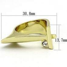 Load image into Gallery viewer, TK853 - IP Gold(Ion Plating) Stainless Steel Ring with Top Grade Crystal  in Clear