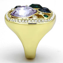 Load image into Gallery viewer, TK855 - IP Gold(Ion Plating) Stainless Steel Ring with Top Grade Crystal  in Multi Color