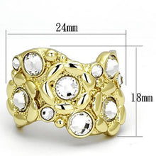 Load image into Gallery viewer, TK856 - IP Gold(Ion Plating) Stainless Steel Ring with Top Grade Crystal  in Clear