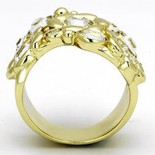 Load image into Gallery viewer, TK856 - IP Gold(Ion Plating) Stainless Steel Ring with Top Grade Crystal  in Clear