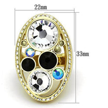 Load image into Gallery viewer, TK857 - IP Gold(Ion Plating) Stainless Steel Ring with Top Grade Crystal  in Multi Color