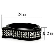 Load image into Gallery viewer, TK862 - IP Black(Ion Plating) Stainless Steel Ring with Top Grade Crystal  in Black Diamond