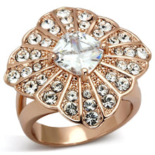 Load image into Gallery viewer, TK866 - IP Rose Gold(Ion Plating) Stainless Steel Ring with AAA Grade CZ  in Clear