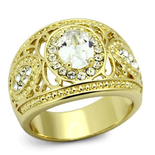 Load image into Gallery viewer, TK868 - IP Gold(Ion Plating) Stainless Steel Ring with AAA Grade CZ  in Clear