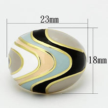 Load image into Gallery viewer, TK870 - IP Gold(Ion Plating) Stainless Steel Ring with Epoxy  in Multi Color