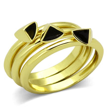 Load image into Gallery viewer, TK876 - IP Gold(Ion Plating) Stainless Steel Ring with Epoxy  in Jet