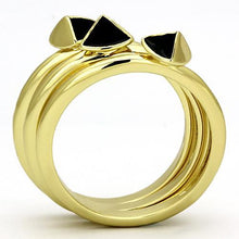 Load image into Gallery viewer, TK876 - IP Gold(Ion Plating) Stainless Steel Ring with Epoxy  in Jet