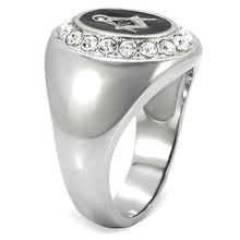 Load image into Gallery viewer, TK8X023 - High polished (no plating) Stainless Steel Ring with Top Grade Crystal  in Clear