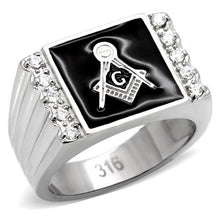 Load image into Gallery viewer, TK8X030 - High polished (no plating) Stainless Steel Ring with AAA Grade CZ  in Clear