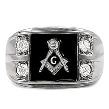 Load image into Gallery viewer, TK8X031 - High polished (no plating) Stainless Steel Ring with AAA Grade CZ  in Clear