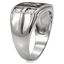 Load image into Gallery viewer, TK8X031 - High polished (no plating) Stainless Steel Ring with AAA Grade CZ  in Clear