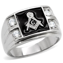 Load image into Gallery viewer, TK8X031 - High polished (no plating) Stainless Steel Ring with AAA Grade CZ  in Clear