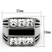 Load image into Gallery viewer, TK920 - High polished (no plating) Stainless Steel Ring with Top Grade Crystal  in Clear