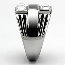 Load image into Gallery viewer, TK920 - High polished (no plating) Stainless Steel Ring with Top Grade Crystal  in Clear