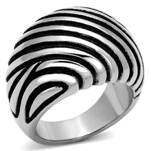 Load image into Gallery viewer, TK929 - High polished (no plating) Stainless Steel Ring with Epoxy  in Jet