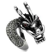 Load image into Gallery viewer, TK934 - High polished (no plating) Stainless Steel Ring with Top Grade Crystal  in Siam