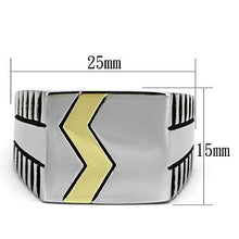 Load image into Gallery viewer, TK950 - Two-Tone IP Gold (Ion Plating) Stainless Steel Ring with Epoxy  in Jet