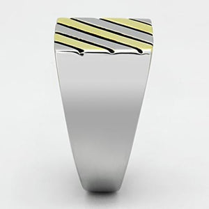 TK952 - Two-Tone IP Gold (Ion Plating) Stainless Steel Ring with No Stone