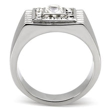 Load image into Gallery viewer, TK95312 - High polished (no plating) Stainless Steel Ring with Top Grade Crystal  in Clear