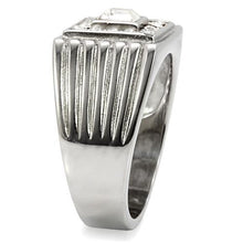 Load image into Gallery viewer, TK95312 - High polished (no plating) Stainless Steel Ring with Top Grade Crystal  in Clear