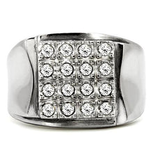 Load image into Gallery viewer, TK95409 - High polished (no plating) Stainless Steel Ring with Top Grade Crystal  in Clear